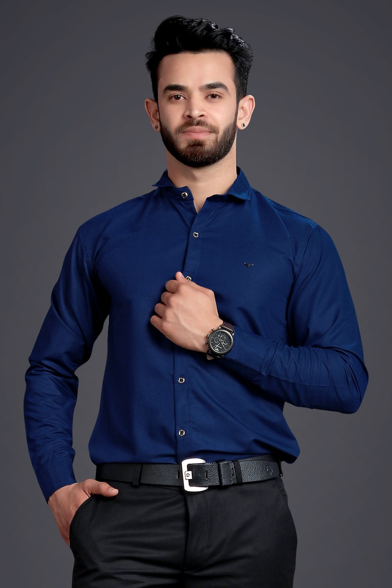 Urban Attic - Tommy Hilfiger Navy Blue Shirt